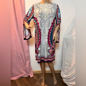 Chico's pink  and white colorful Paisley dress